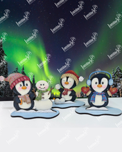 Cargar imagen en el visor de la galería, JUEGO 5 PINGÜINOS MDF LANZA26