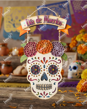Cargar imagen en el visor de la galería, COLGANTE CALAVERITA MDF LANMU26