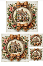 Cargar imagen en el visor de la galería, KIT PAPEL DECOUPAGE 28X43 PAPNAV CASAS JENGIBRES