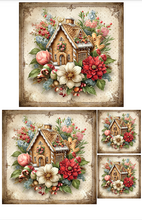 Cargar imagen en el visor de la galería, KIT PAPEL DECOUPAGE 28X43 PAPNAV CASAS JENGIBRES