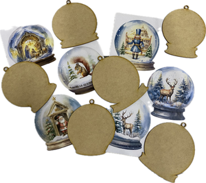 Kit Juego 6 Esferas MDF con Papel decoupage NAV2024 118 PLASERNAV