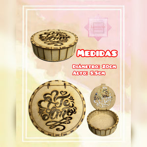 CAJA CIRCULAR TE AMO MDF CORTE LASER AMOR2024 094