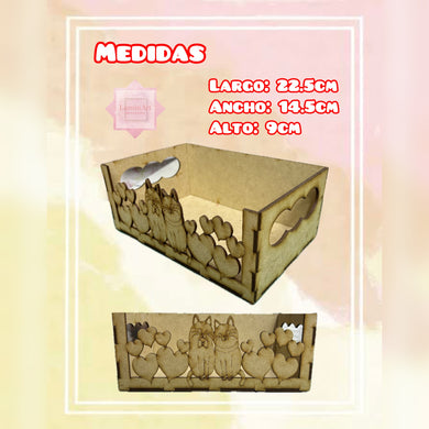 CHAROLA GATOS AMOR MDF CORTE LASER 083