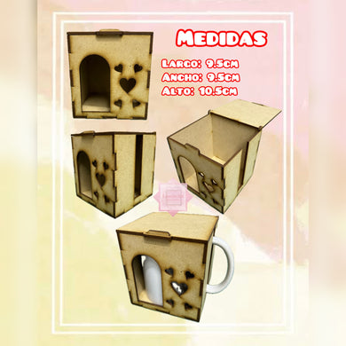 CAJA PORTA TAZA MDF CORTE LASER AMOR2024 121