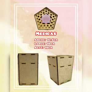 Porta Pinceles 18x16x10.5 MDF CORTE LASER 125 PLASERVAR