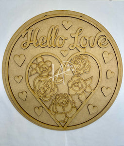 CORONA HELLO LOVE CORAZON ROSAS 14 FEBRERO A2025 LAS308 PLASERFEB