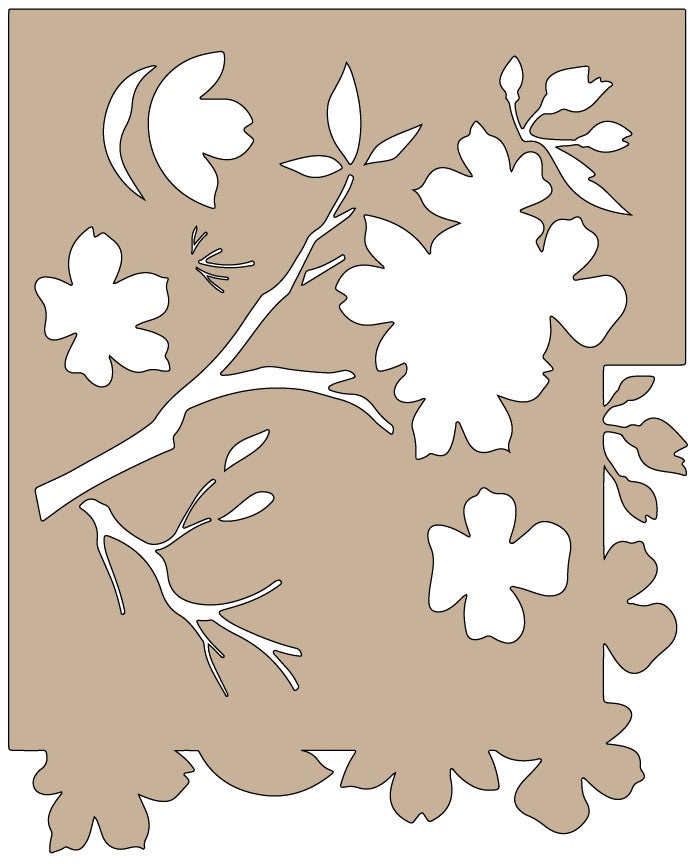 Stencil decorativo para Manualidades y decoración 21x27 FLORES 001