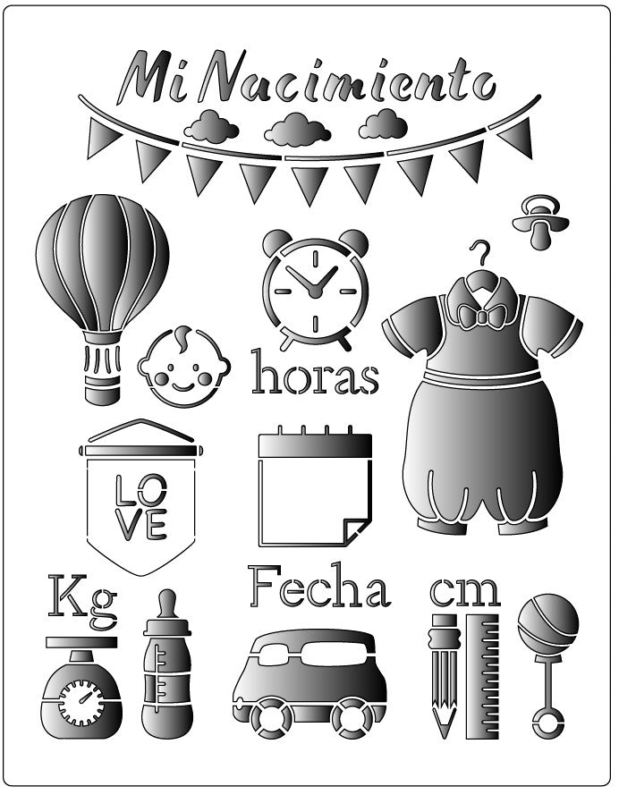 Stencil decorativo para Manualidades y decoración 21x27 VARIOS 996