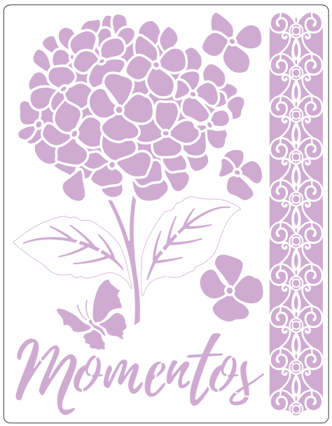 Stencil decorativo para Manualidades y decoración 21x27 FLORES 913