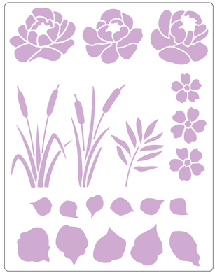 Stencil decorativo para Manualidades y decoración 21x27 FLORES 941