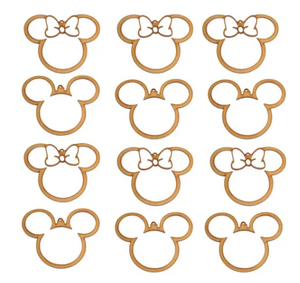 Juego 12 Esferas para personalizar Navideña Mickey y Mimi 11x12