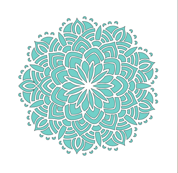 Stencil decorativo para Manualidades y decoración 25x25 MANDALAS 018