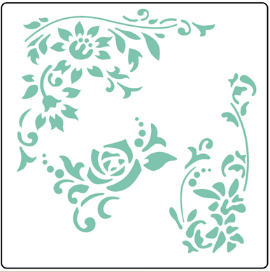 Stencil decorativo para Manualidades y decoración 20X20 FLORES 029