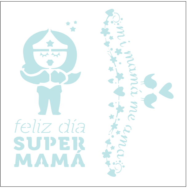 Stencil decorativo para Manualidades y decoración 20x20 MAMA 180