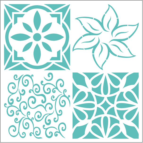 Stencil decorativo para Manualidades y decoración 20x20 MANDALAS 212