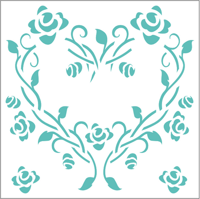 Stencil decorativo para Manualidades y decoración 20x20 FLORES 219