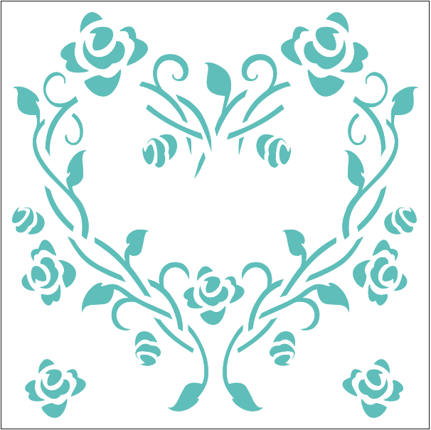 Stencil decorativo para Manualidades y decoración 20x20 FLORES 219