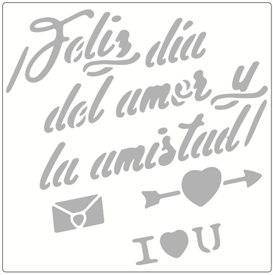 Stencil decorativo para Manualidades y decoracion 20X20 SAN VALENTIN 394