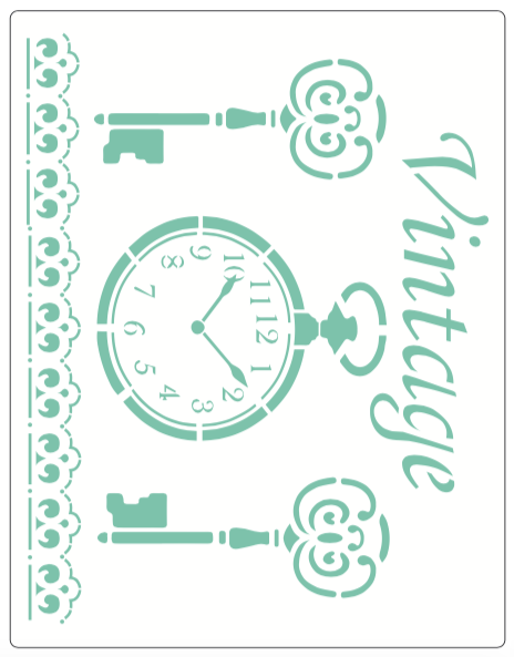 Stencil decorativo para Manualidades y decoración 21X27 VINTAGE 087