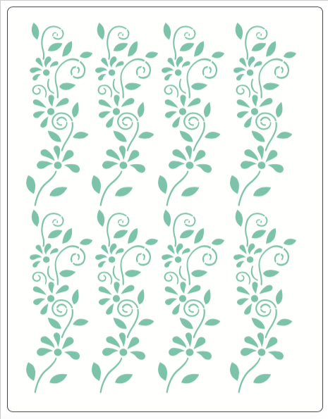 Stencil decorativo para Manualidades y decoración 21X27 FLORES 103