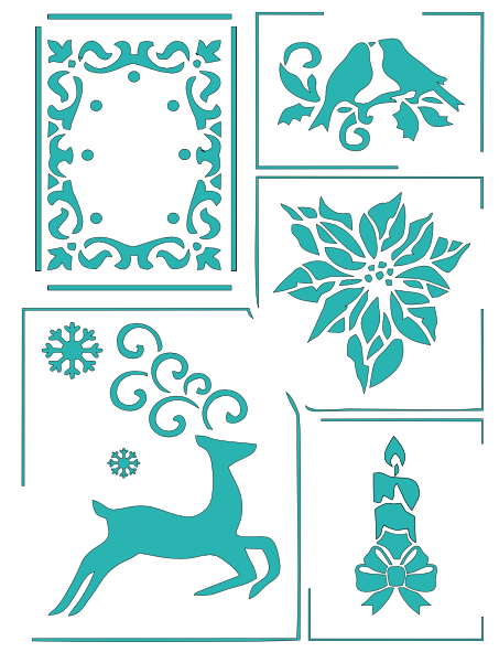 Stencil decorativo para Manualidades y decoración 21X27 NAVIDAD 232