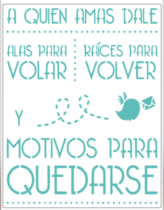 Stencil decorativo para Manualidades y decoración 21X27 FRASES 614