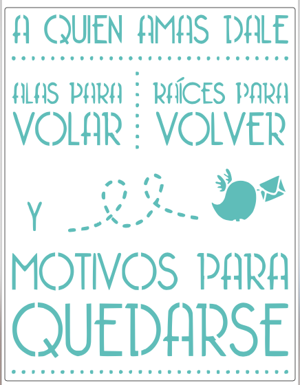 Stencil decorativo para Manualidades y decoración 21X27 FRASES 614