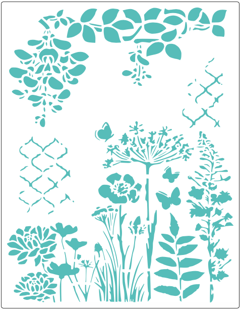 Stencil decorativo para Manualidades y decoración 21X27 FLORES 662