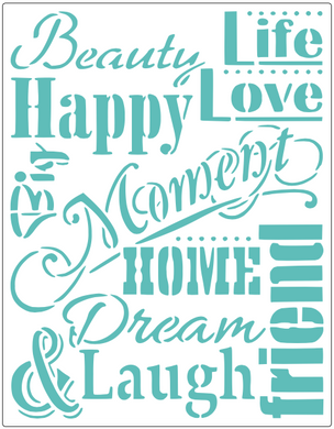 Stencil decorativo para Manualidades y decoración 21X27 FRASES 733