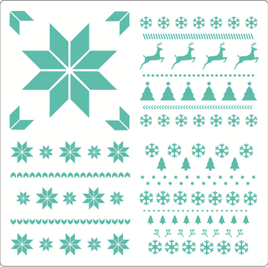 Stencil decorativo para Manualidades y decoración 25x25 NAVIDAD 009