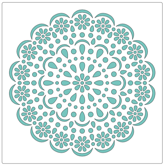 Stencil decorativo para Manualidades y decoración 30X30 MANDALAS 006