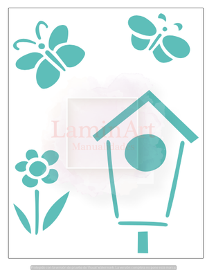 Stencil decorativo para Manualidades y decoración 21X27 FLORES 300