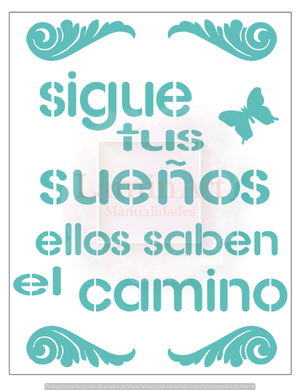 Stencil decorativo para Manualidades y decoración 21X27 FRASES 336