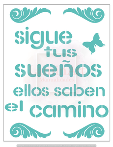 Stencil decorativo para Manualidades y decoración 21X27 FRASES 336