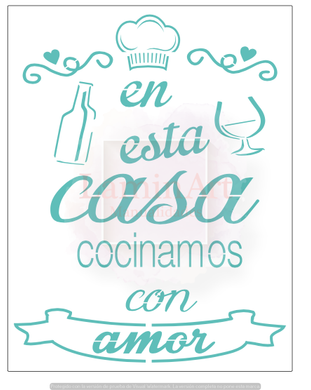 Stencil decorativo para Manualidades y decoración 21X27 COCINA 356