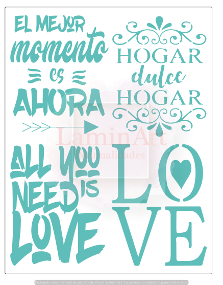 Stencil decorativo para Manualidades y decoración 21X27 FRASES 402