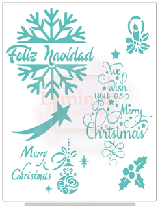 Stencil decorativo para Manualidades y decoración 21X27 NAVIDAD 420