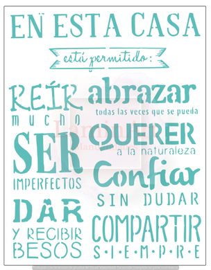 Stencil decorativo para Manualidades y decoración 21X27 FRASES 442