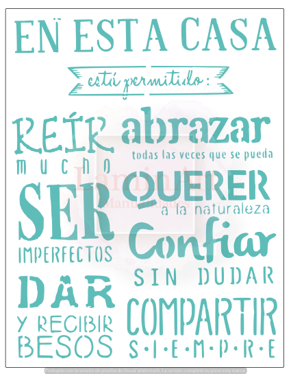 Stencil decorativo para Manualidades y decoración 21X27 FRASES 442