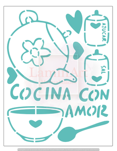 Stencil decorativo para Manualidades y decoración 21X27 COCINA 453