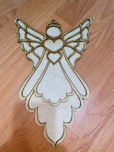Ángel de MDF falso vitral corte laser 023 PLASERVAR
