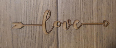 flecha love 25CM madera de 3mm corte laser 058