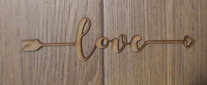 flecha love 25CM madera de 3mm corte laser 058 PLASERVAR