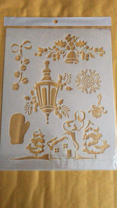 Stencil decorativo para Manualidades y decoración 21X27 NAVIDAD 160